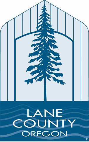 Picture of a fir tree and a covered bridge with words Lane County Government displayed prominently.