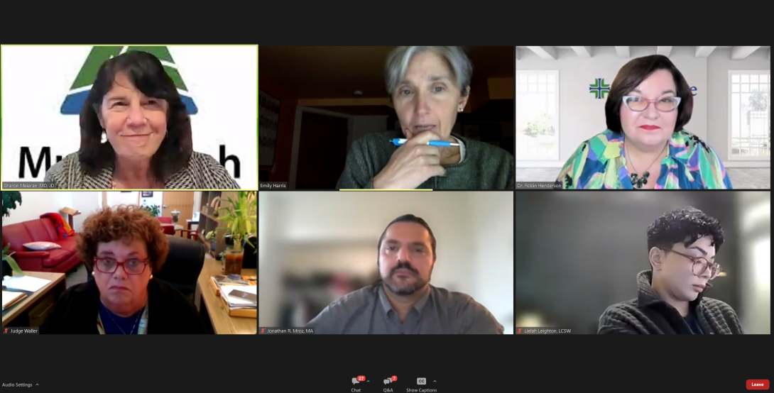 OHF November 15 six faces of people shown in an online webinar