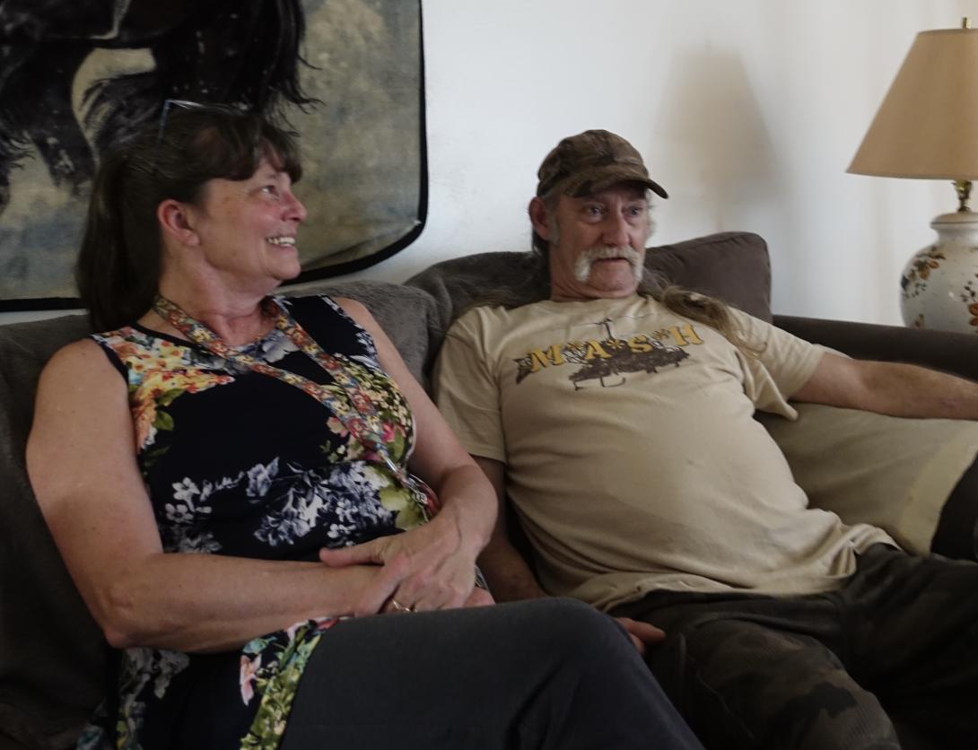 Lynn Gaffney and Richard Warhurst Lynn Gaffney and Richard Warhurst sit together on a couch