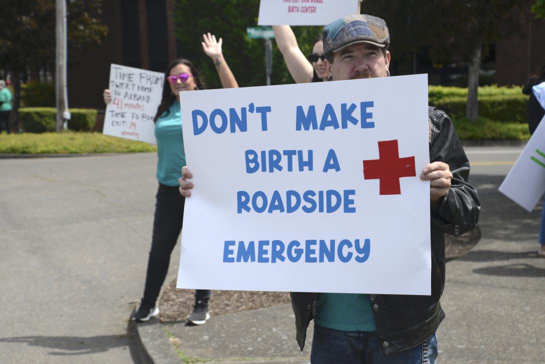 Samaritan protester birth center closure
