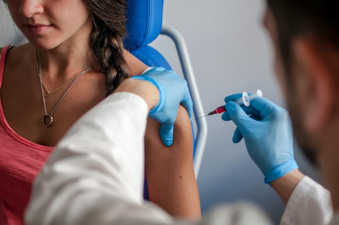 Woman gets vaccine