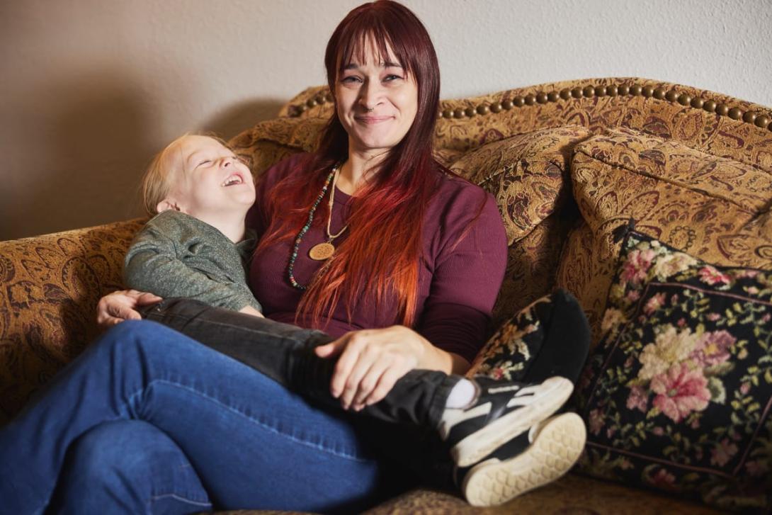 Bovee, pictured above with her 4-year-old son Ryan at their home in Oregon City, Oregon