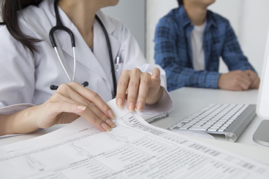Doctor and patient hands
