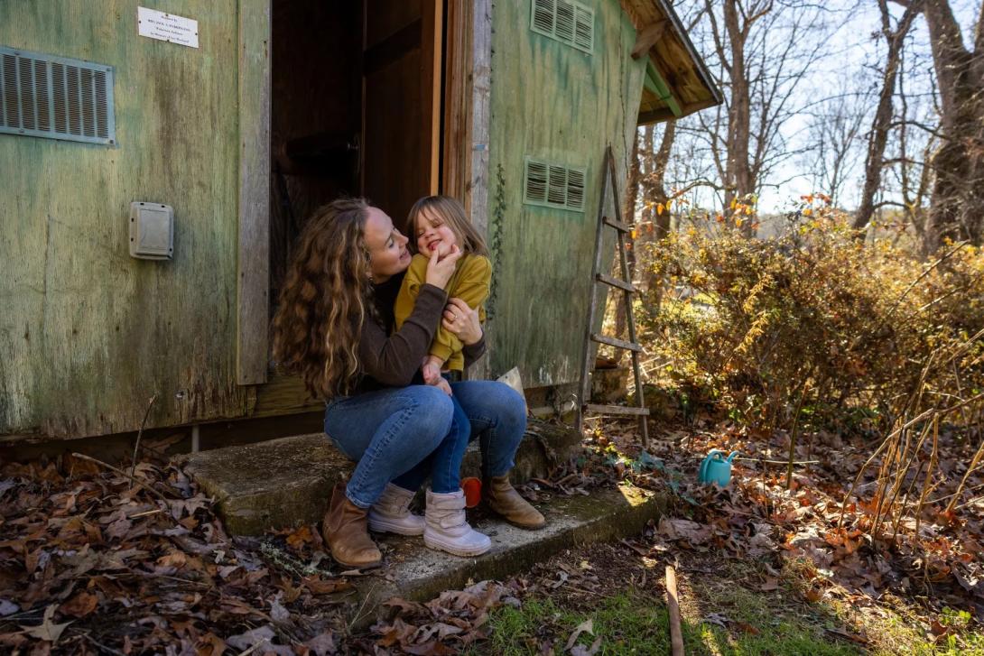 Kellyn Haight and her daughter at home in Brevard, N.C.