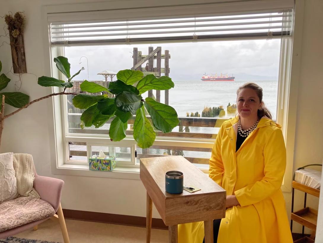 Rebeckah Orton, executive director of the Astoria Birthing Center sits for a portrait at the center on Oct. 24, 2025.