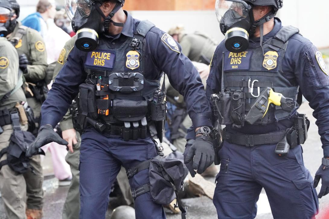 Federal police agents in Portland, Oct. 12, 2025