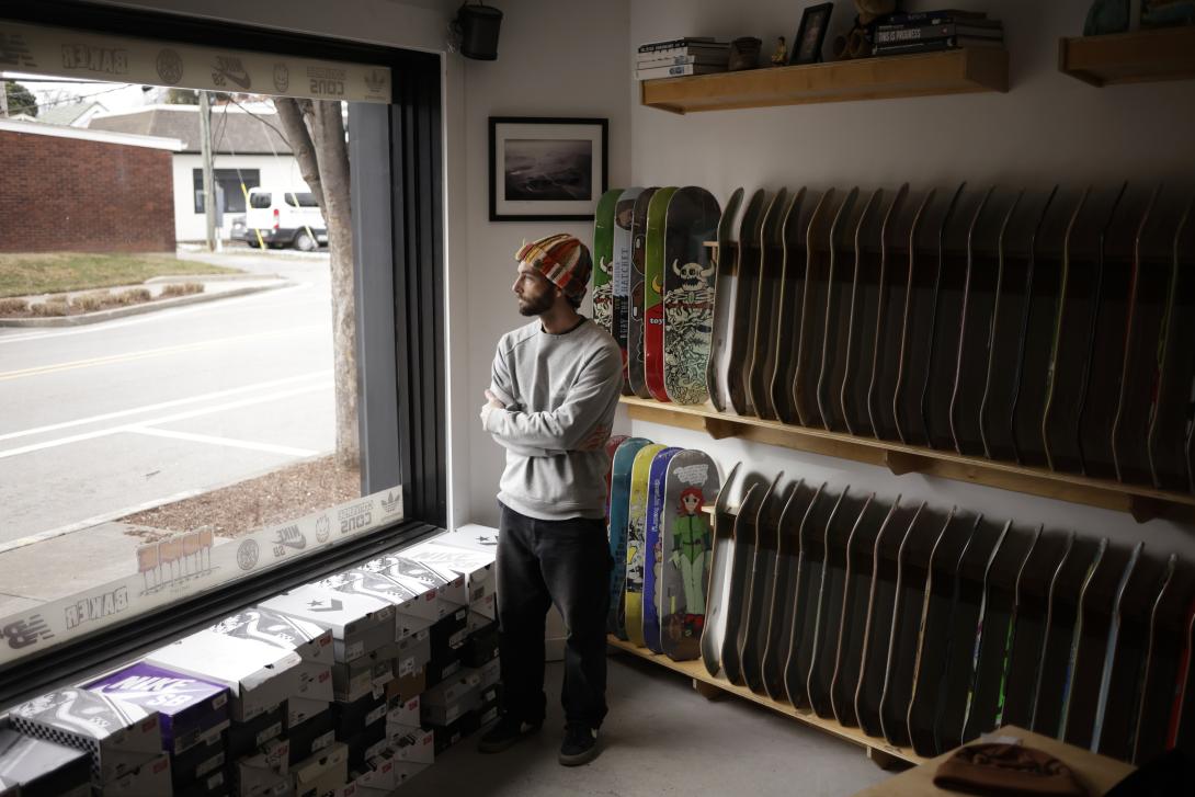 Skate shop owner Noah Hulsman chose a "bronze" plan with a high deductible.