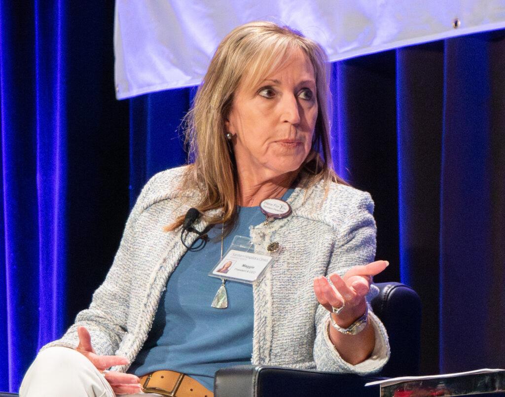 Maggie Hudson at the forum. (HAILEY COOK/Salem Reporter)
