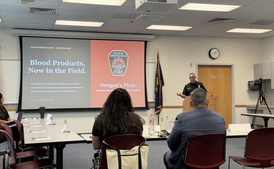 The Eugene Springfield Fire Department hosted a press conference last week to explain the new Whole Blood program.
