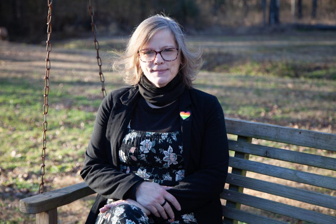 Mylissa McNeill, sitting outside her home in Jacksonville, Ark., earlier this year, says she suffered a series of health problems after she was denied prompt miscarriage care in August 2022.