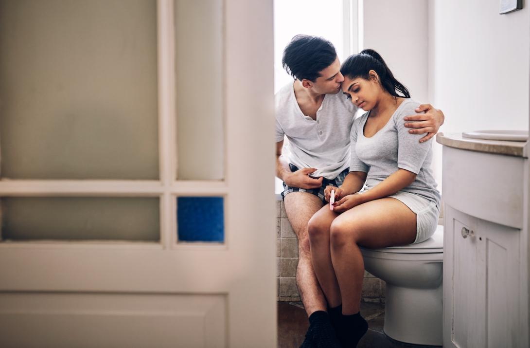 Infertile couple console each other
