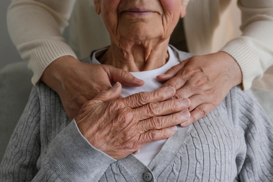 An elderly person cared for at home