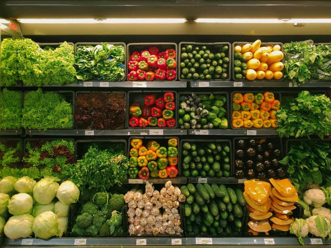 Produce section at a grocery store