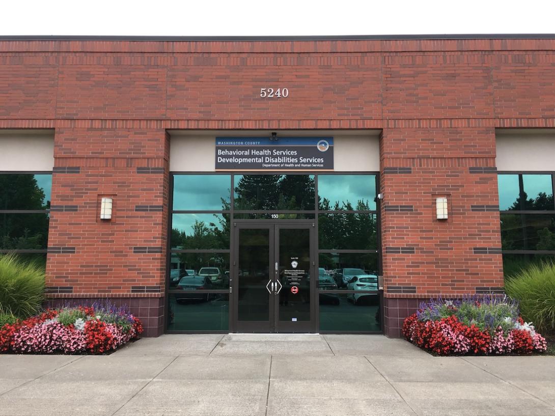 The front of a brick building housing Washington County's Behavioral Health Services